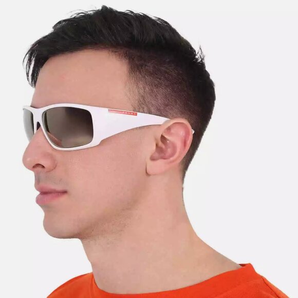 Prada Men's Polarized Brown Mirror Gold Sunglasses - Picture 3 of 5